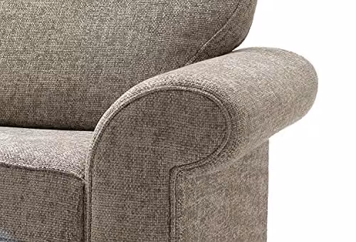 Abakus Direct Ingrid 2 Seater Sofa in Taupe with Braided Chenille Fabric, W/D/H: 194 x 95 x 90 cm – 4