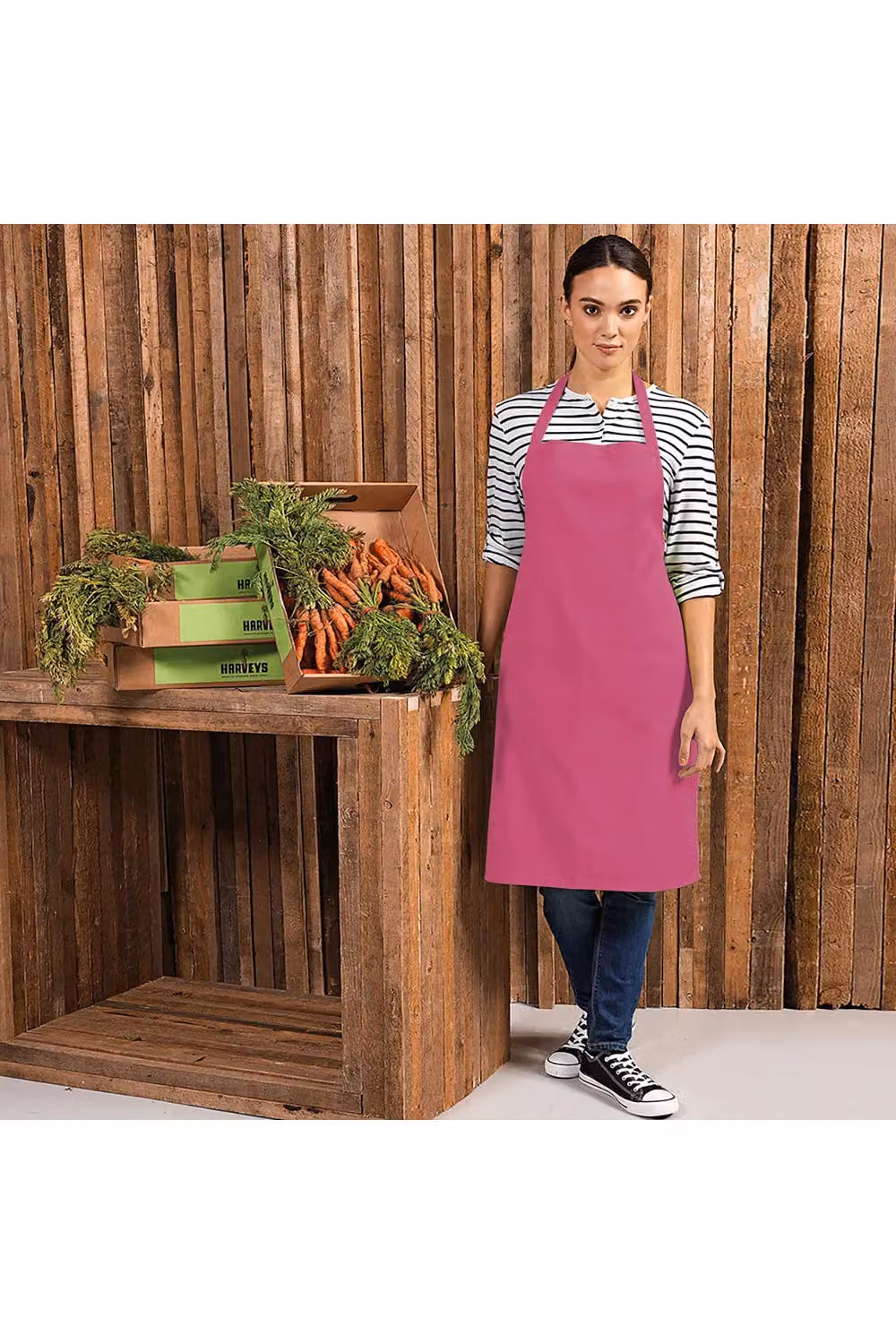 Premier Colours Pink Poly-Cotton Bib Apron for Professionals – 2