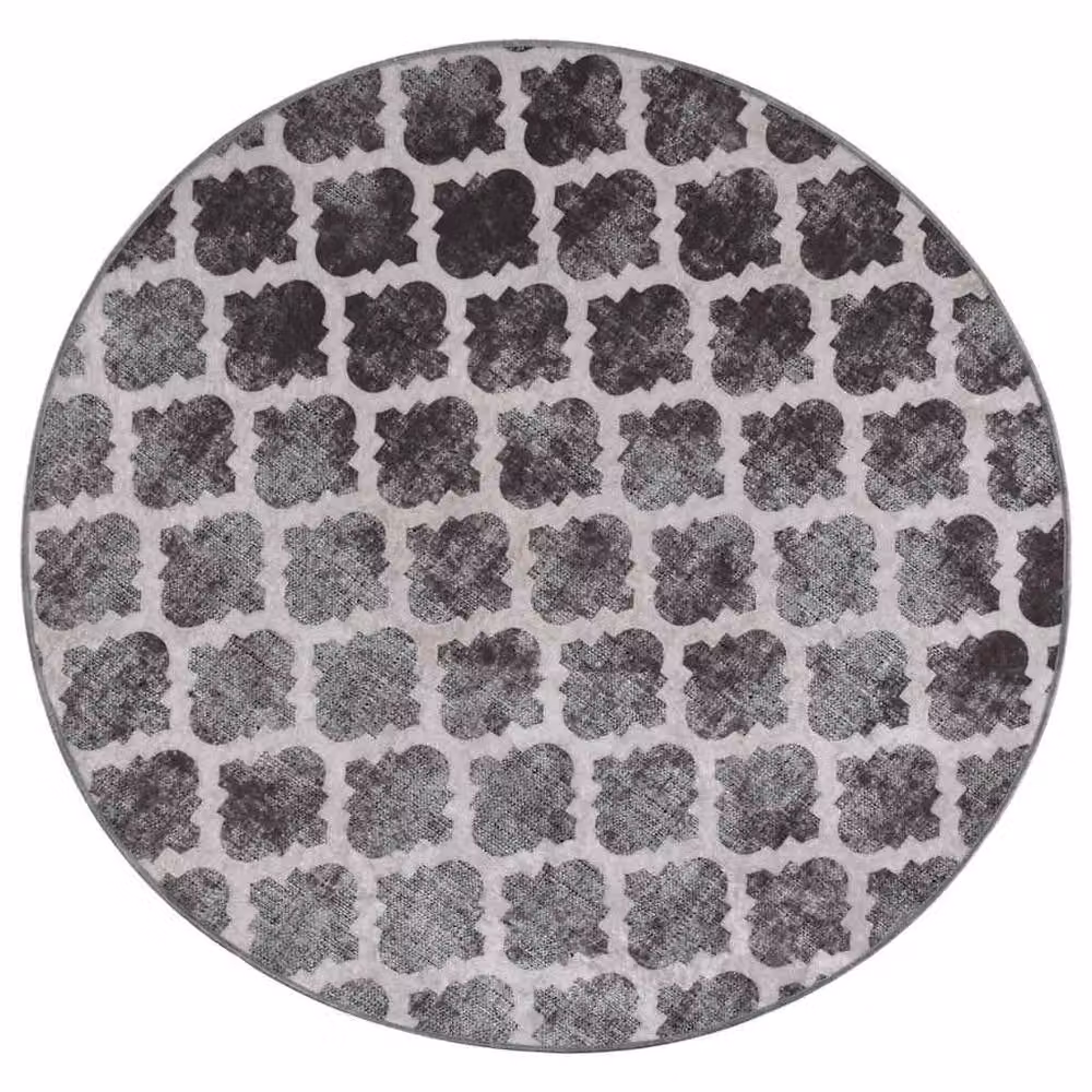 Berkfield Home Washable Round Multicolour Anti Slip Rug, Diameter: 120 cm – 3