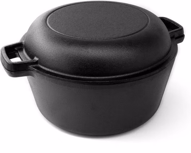 Joejis Black Cast Iron Casserole Dutch Oven, 4.7 l
