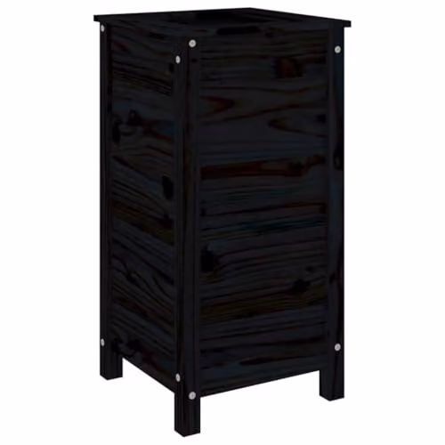vidaXL Black Wooden Garden Planter Tub W/D/H: 40 x 40 x 78 cm – 1