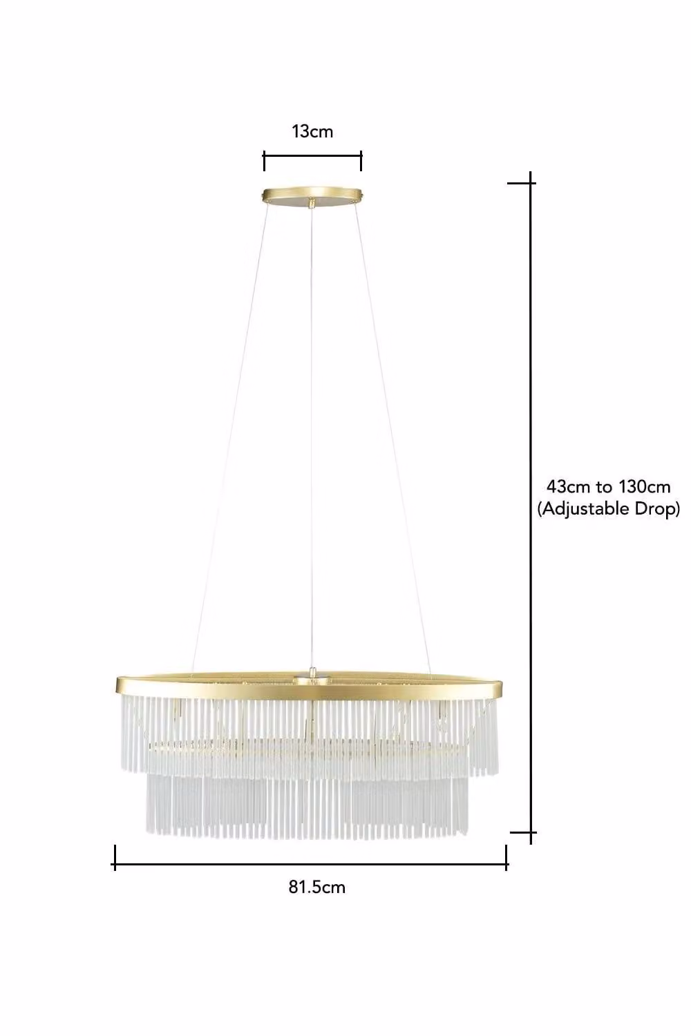 BHS Lighting Aubrey Gold and Brass Ceiling Pendant Light with Glass and Metal Details – 2