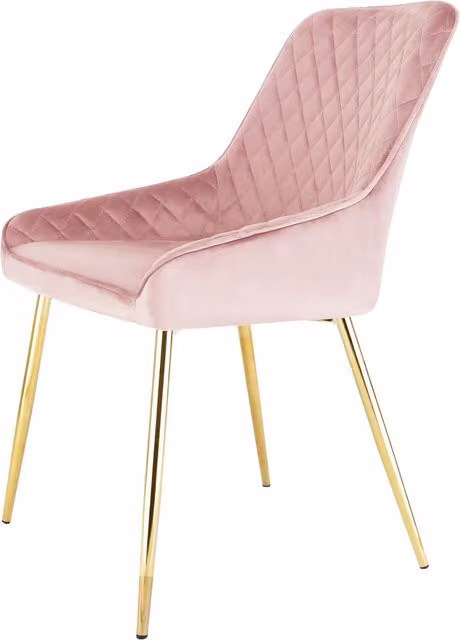 RayGar Evie Pink Velvet Accent Dining Chair with Metal Legs