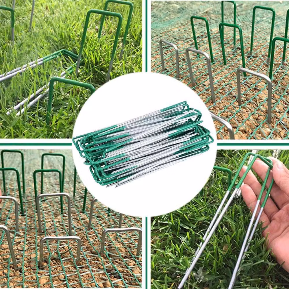 SPETLEK Galvanised Steel Garden Turf Pins, 40 Pieces, Silver, 100g – 3