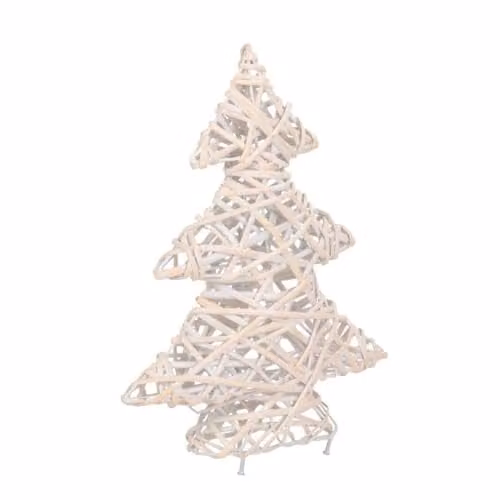 Red Hamper White Wash Rattan Tabletop Christmas Tree – 1