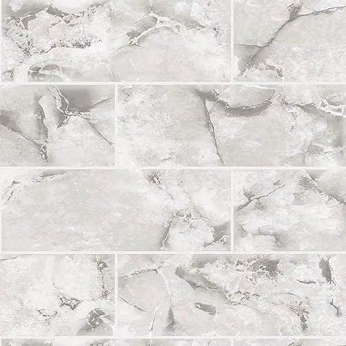 Holden Decor Odeon Marble Tile Dove Wallpaper in Grey, Washable Geometric Pattern for Kitchen, Dining Room or Bathroom