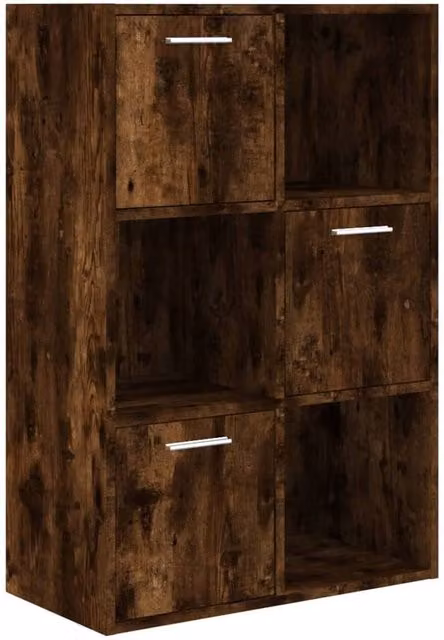 Berkfield Home Freestanding Storage Cabinet in Smoked Oak Brown, W/D/H: 60 x 29.5 x 90 cm