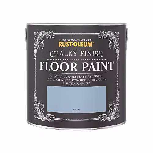 Rust-Oleum Blue Scratch-Proof Water-Based Floor Paint in Matt Finish, Blue Sky, 2.5 l – 2