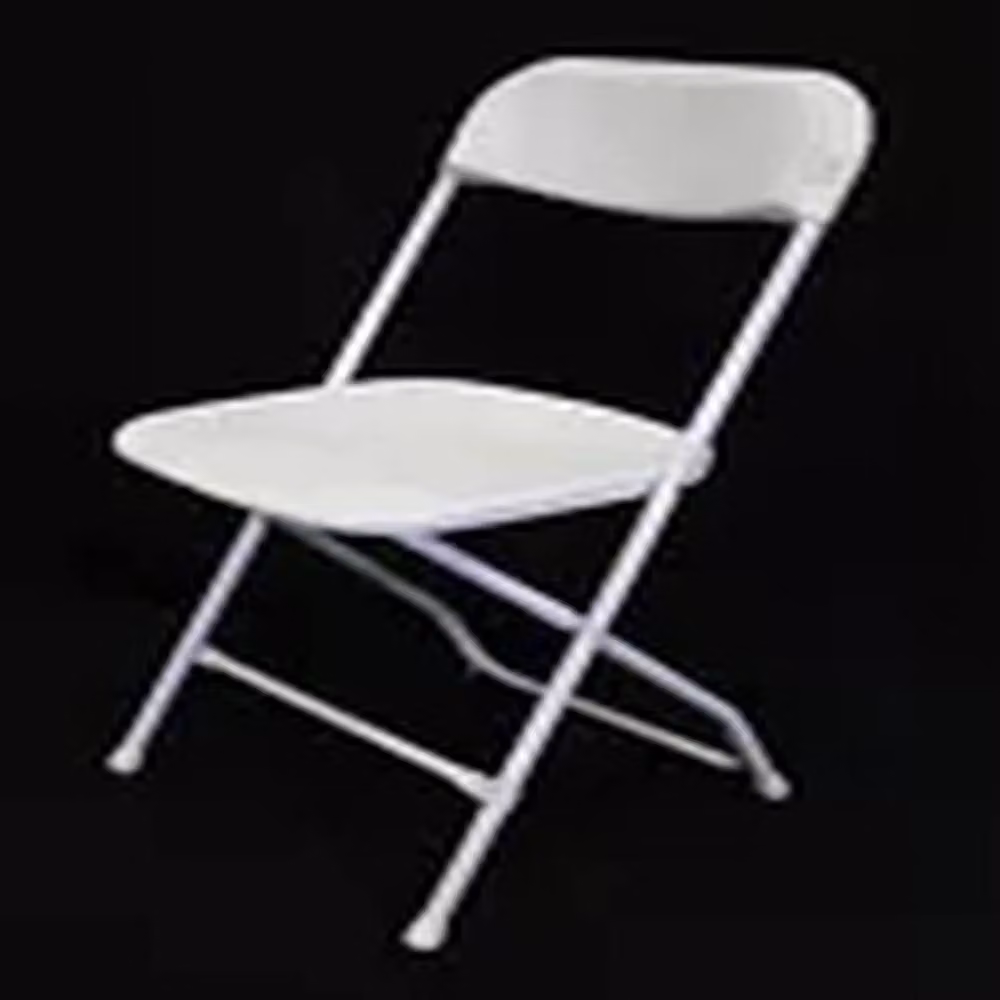 EONLION White Folding Metal and Plastic Chairs for Garden and Festival Seating – 2