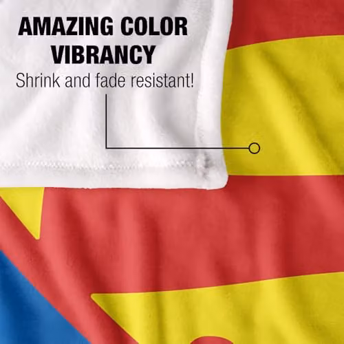 LOGOVISION Superman Shield 1948 Super Soft Silky Touch Fleece Throw Blanket, Multicolour, W: 127.0 cm, L: 152.4 cm – 3