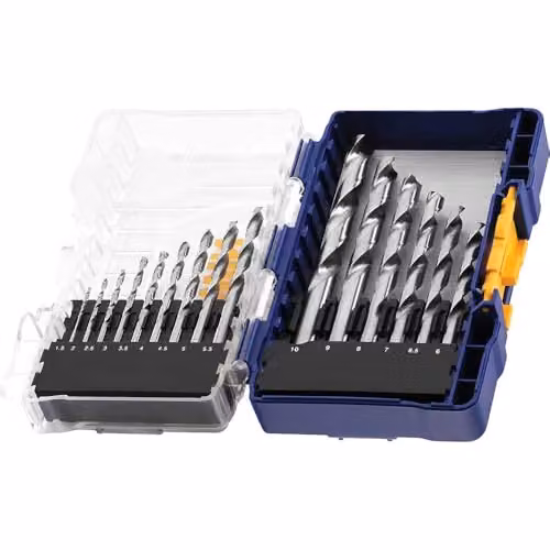 IRWIN HSS Pro 15 Piece Twist Drill Bit Set in Silver – 1