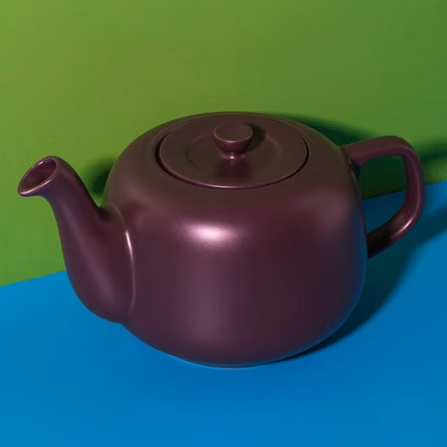 La Cafetire Classic Ceramic Teapot, Purple, 600ml