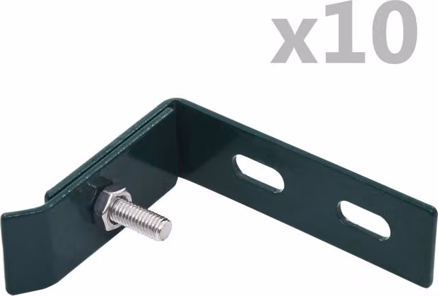 Berkfield Home Wall Mounted Green Double-Bar Mat Corner Connector, 10 Set, Galvanised Stainless Steel – 1
