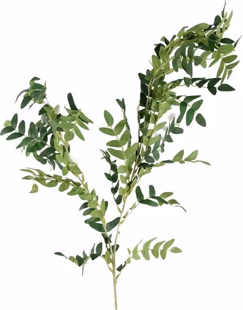 Green Artificial Fern Foliage Stem with Textile and Plastic Leaves
