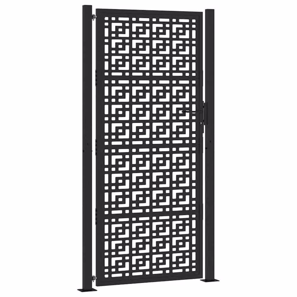 Berkfield Home Beautiful Steel Garden Gate in Black, W: 105 cm, H: 205 cm – 3