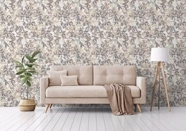 Arthouse Botanical Leaves Floral Nature Wallpaper in Beige