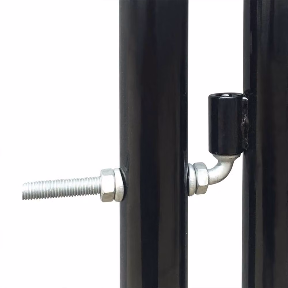 Berkfield Home Black Single Door Galvanised Steel Swing Fence Gate W: 100 cm, H: 150 cm – 3