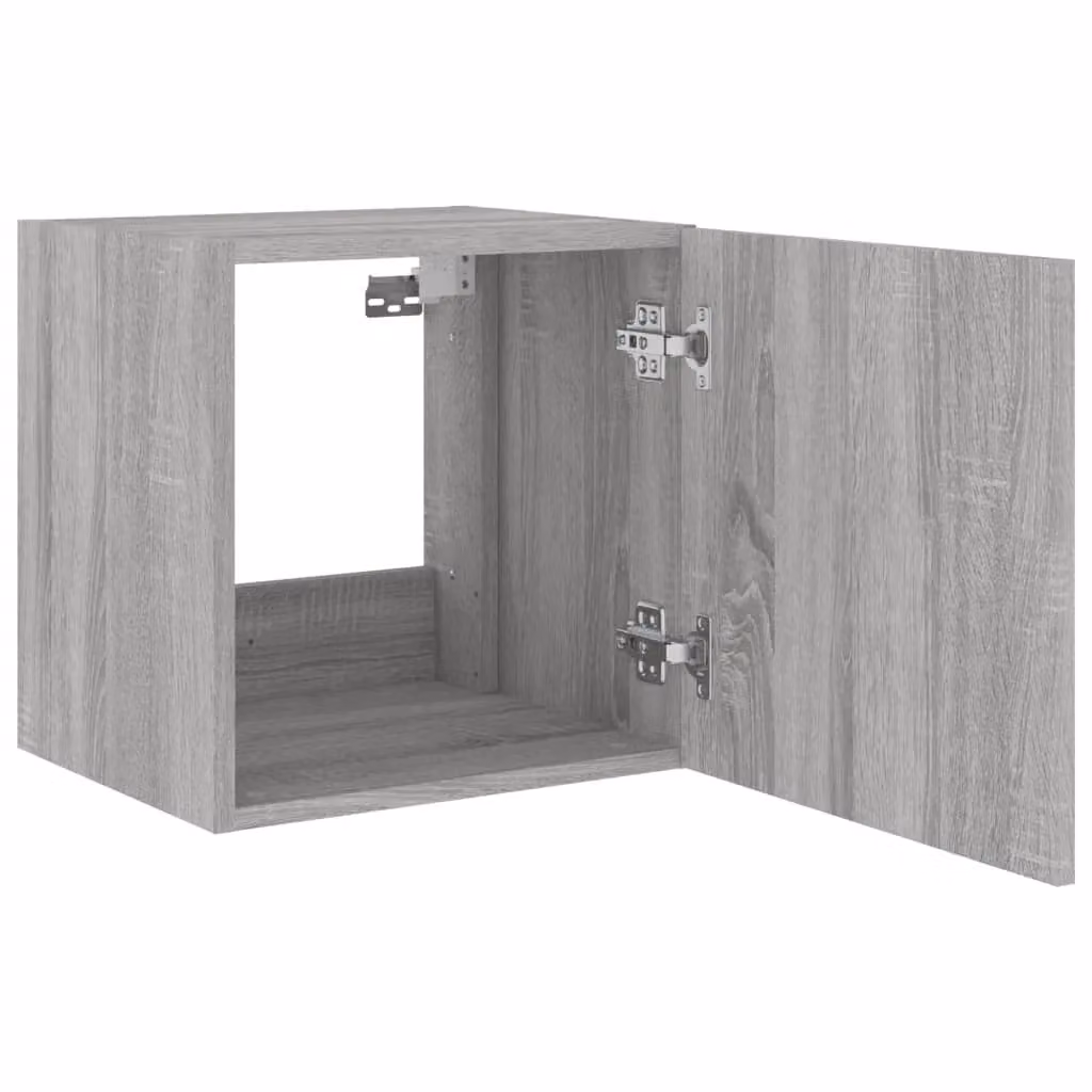 Berkfield Home Modern Wall-Mounted TV Cabinet with Integrated LED Lights in Grey Sonoma, W: 40.5 cm, D: 35 cm, H: 40.5 cm – 2