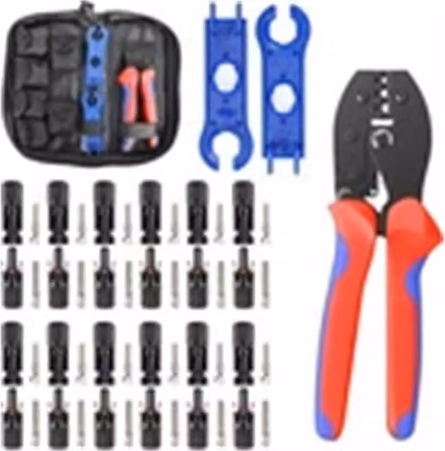 Nordara Carbon Steel Connector Spanner PV Crimper Wire Stripper Crimping Kit in Black and Multicolour, W: 100 cm