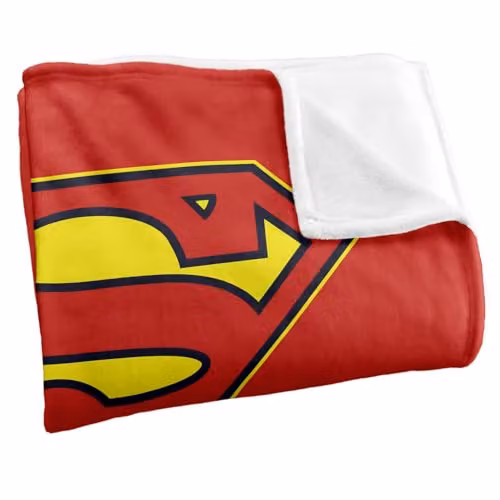 Warner Bros. Superman Cape Full Colour Logo Super Soft Fleece Throw Blanket, Red, W: 91 cm, D: 147 cm – 3