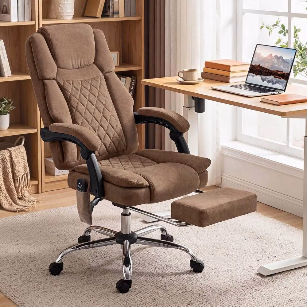 FORGEVIO Brown Executive Office Desk Chair with Massage and Heat Function – 3