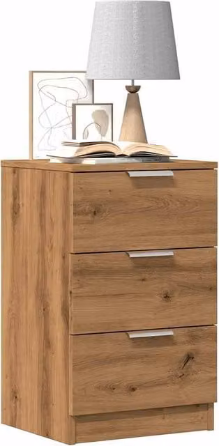 Berkfield Home Artisan Oak Bedside Cabinet in Brown, W: 40 cm, D: 36 cm, H: 65 cm – 1