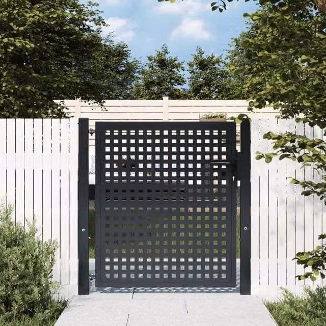 Berkfield Home Anthracite Steel Wire Mesh Garden Gate W: 105 cm, H: 150 cm – 1
