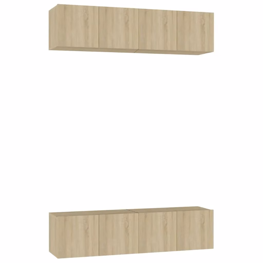 Berkfield Home Set of 4 Wall Mounted TV Cabinets in Sonoma Oak Brown, W/D/H: 60 x 30 x 30 cm – 2