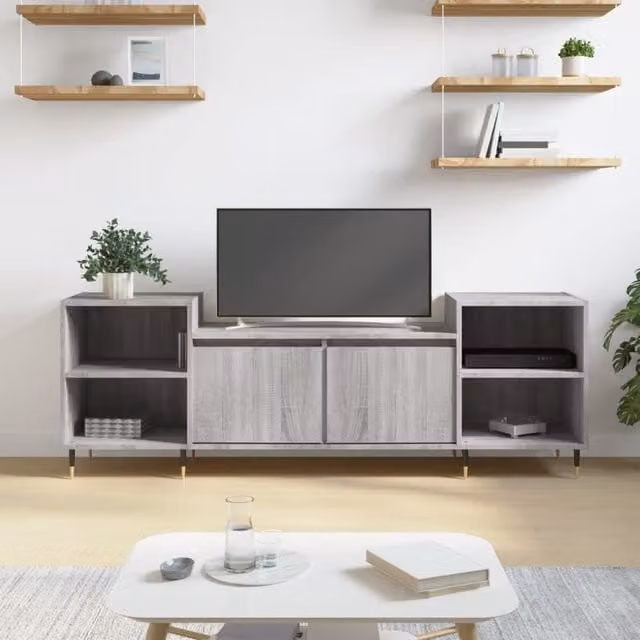 Berkfield Home Modern Grey Sonoma TV Cabinet W/D/H: 160 x 35 x 55 cm – 1