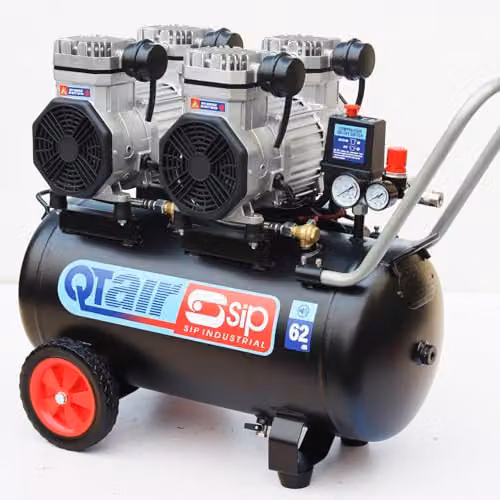SIP QT Air Compressor Ultra Low Noise Oil-Free Direct Drive, Black, 50L, 2.2kW, 8 Bar, 116psi – 3