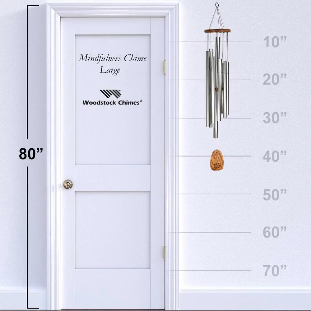 Woodstock Chimes Large Deep Tone Mindfulness Wind Chime in Silver – 3