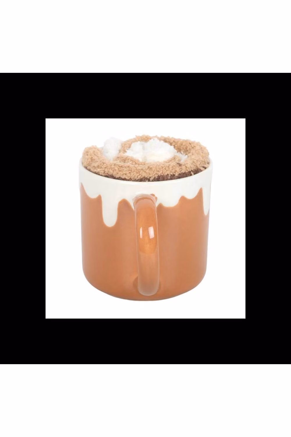 KDMD Cinnamon Roll Cozy Mug and Plush Socks Set in Brown