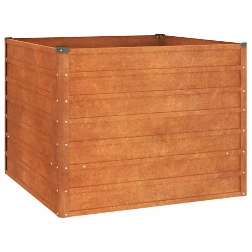 vidaXL Corten Steel Raised Bed in Brown, W/D/H: 100 x 100 x 77 cm – 2