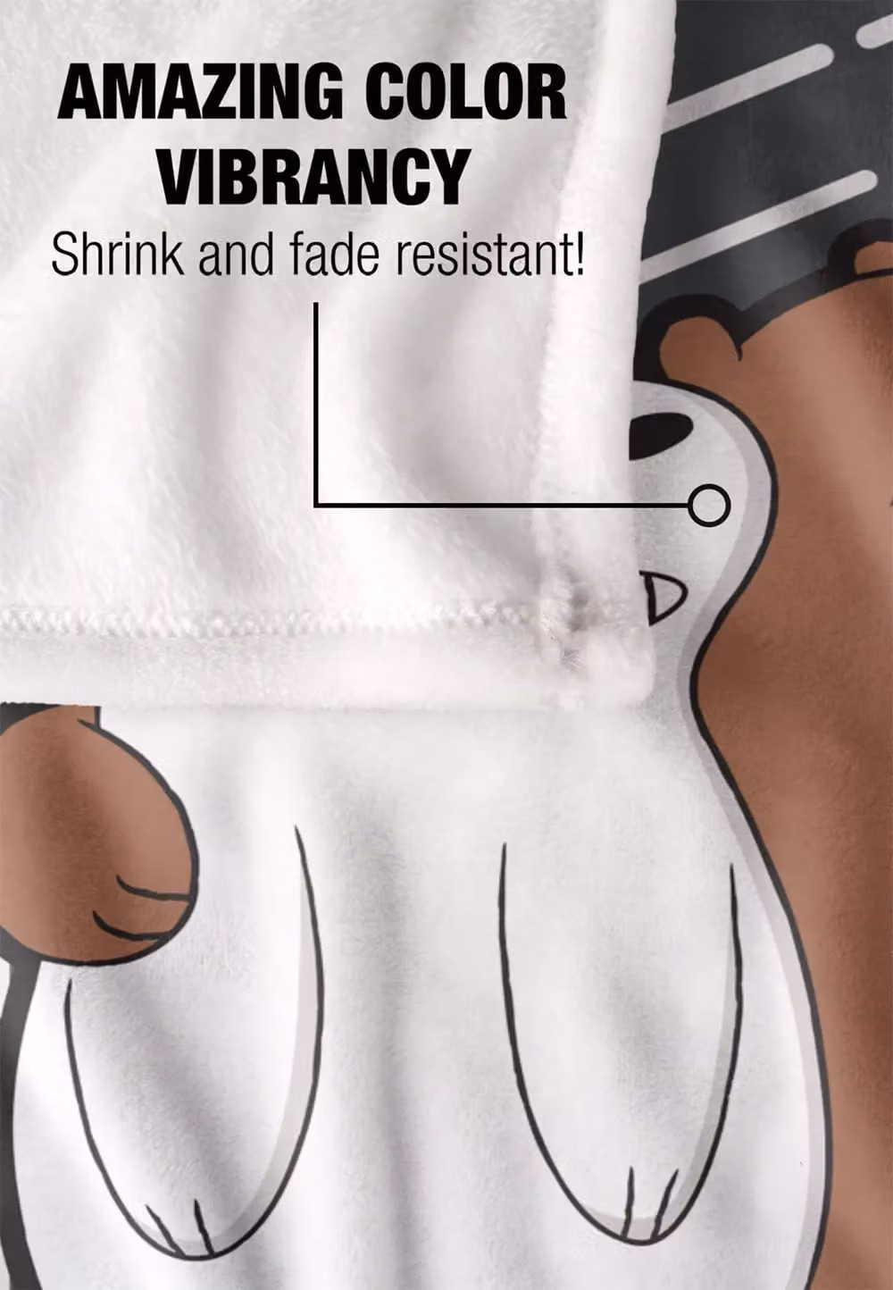 LOGOVISION We Bare Bears Selfie Silky Touch Super Soft Fleece Throw Blanket, White, W/D/H: 152 x 127 cm – 5