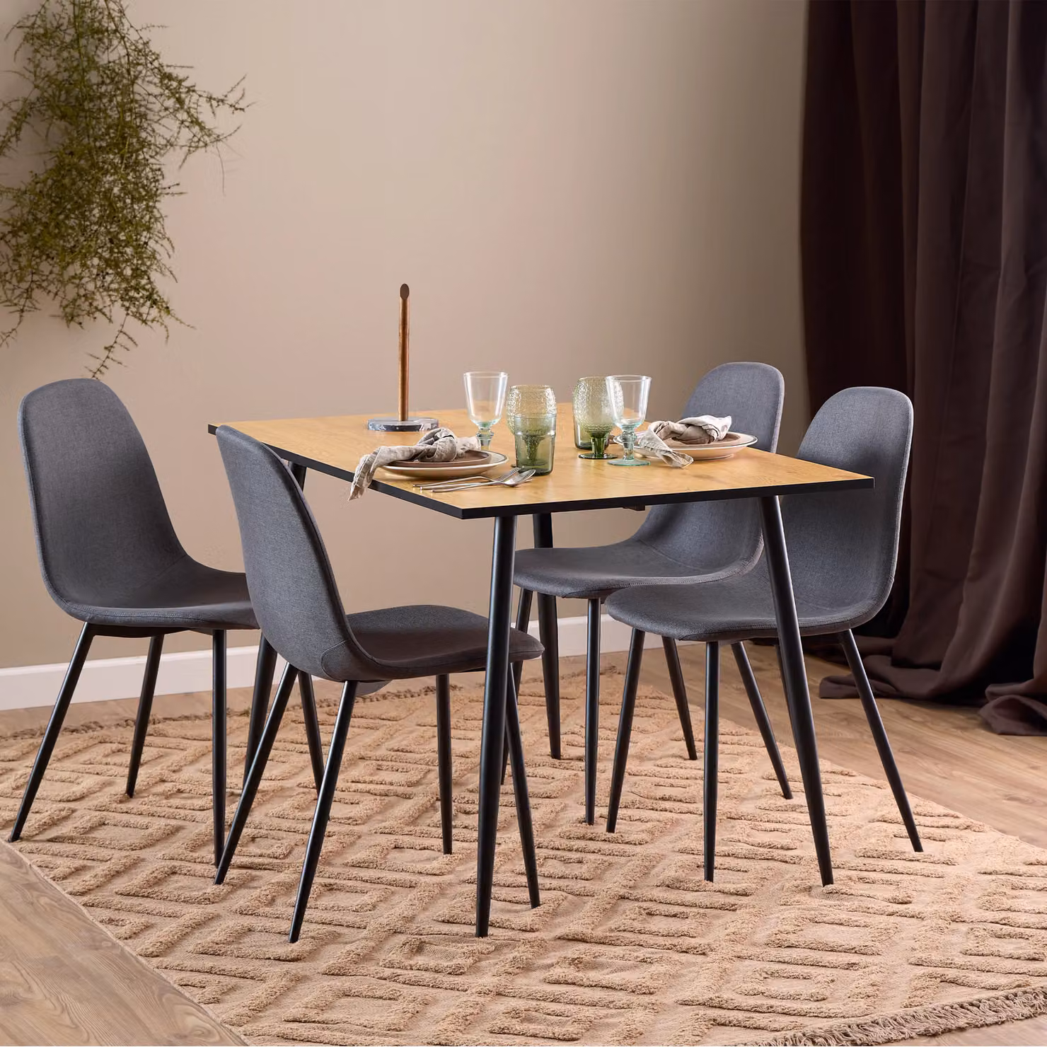 Furniture To Go Celia Dining Chair Set of 4 in Grey Fabric – 3