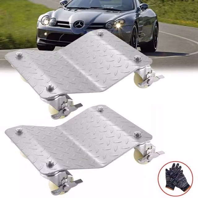 SPETLEK 2-Piece Car Wheel Dolly and Furniture Mover with Premium Ball Bearings in Silver and Black – 1