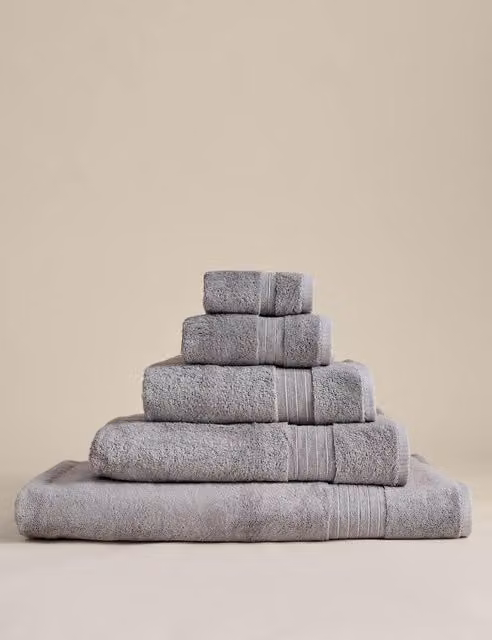 M&S Egyptian Cotton Marble Grey Fluffy Quick Drying Towel
