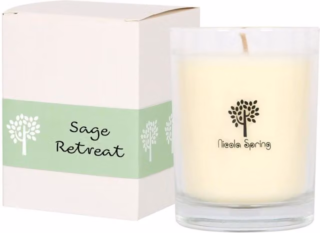 Nicola Spring Sage Retreat Soy Wax Scented Votive Candle, Green and White, 160g