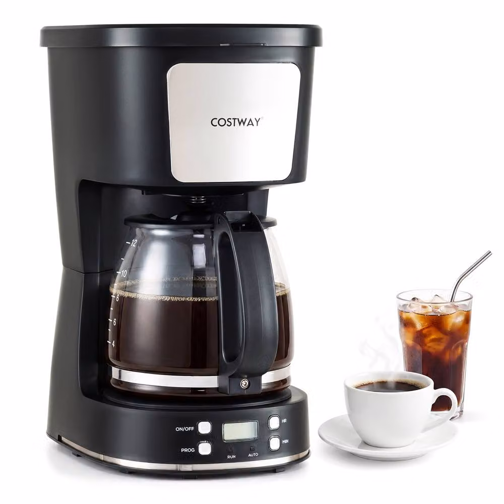 Costway 6 Cup Drip Coffee Machine with Glass Carafe, Black – 2