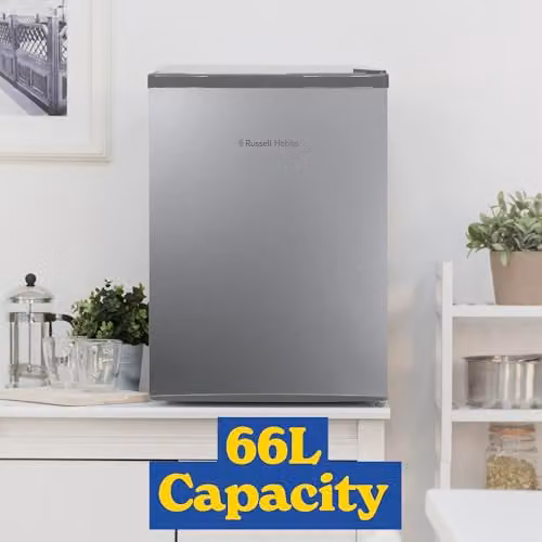 Russell Hobbs Silver Countertop Mini Fridge with 66L Capacity, Reversible Door and Bottle Rack, W/D/H: 44.5 x 41.0 x 51.0 cm – 3