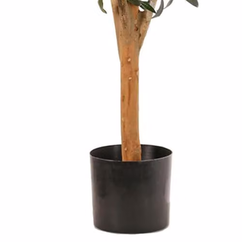 Leaf Design UK Green Artificial Olive Tree in a Black Plastic Pot, H 90 cm x W 50 cm x D 50 cm – 4