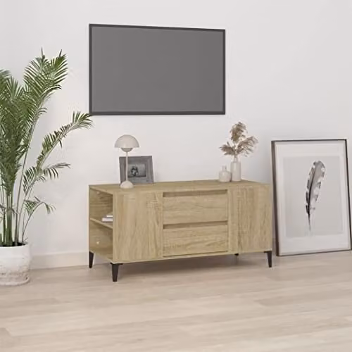 vidaXL TV Cabinet in Brown MDF, W/D/H: 102 x 44.5 x 50 cm – 1