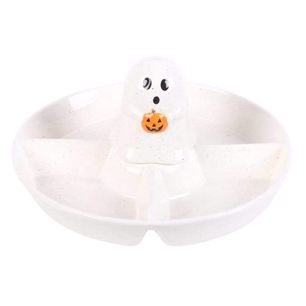 Uniqueful Ghost Ceramic Chip and Dip Snack Dish in White – 2