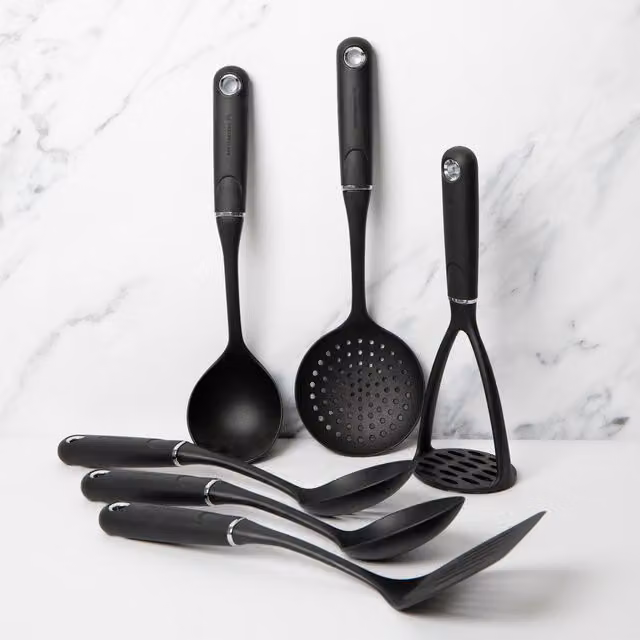 MasterClass 6pc Non-Scratch Nylon Kitchen Utensil Set in Black