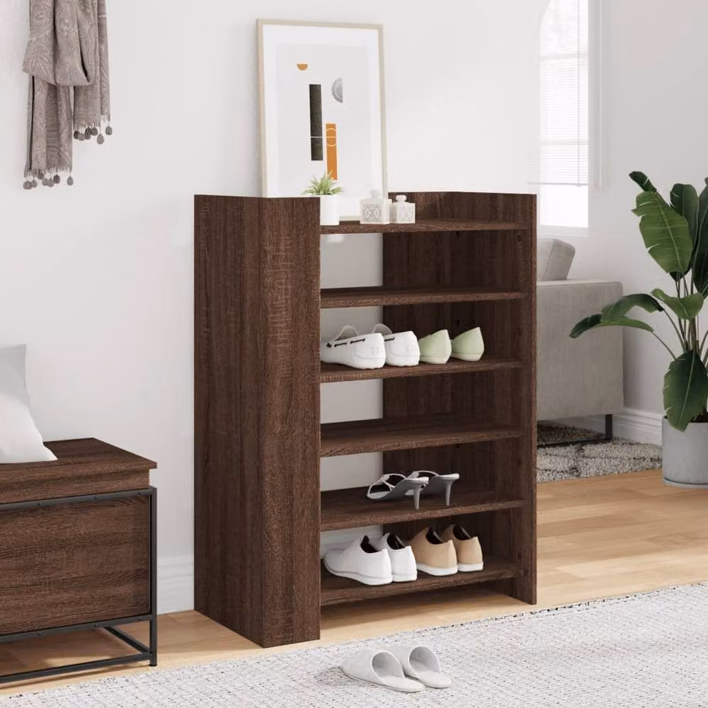 Berkfield Home Brown Oak Shoe Cabinet W/D/H: 74.5 x 37.5 x 100 cm – 2