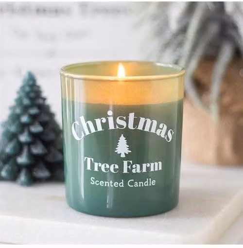 KDMD Christmas Tree Farm Scented Votive Candle in Petrol Blue – 1