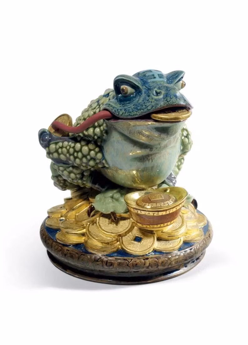 Lladró Hoptoad Limited Edition Green Porcelain Figurine