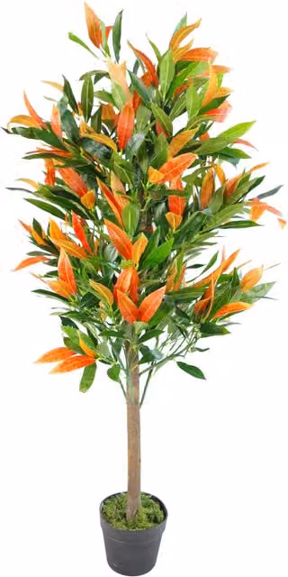 Multicolour Artificial Ficus Tabletop Tree with Plastic Leaves