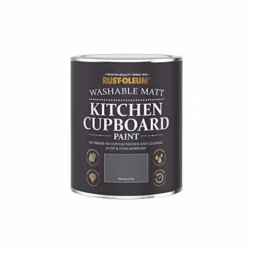 Rust-Oleum Water Based Kitchen Cupboard Paint in Matt Grey, 750ml – 3