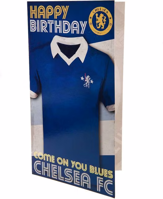 Chelsea FC Retro Birthday Card for Adults in Blue, Gold and White